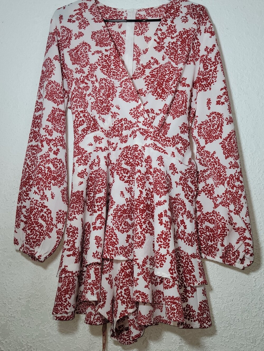 Red Floral Romper- Women XL